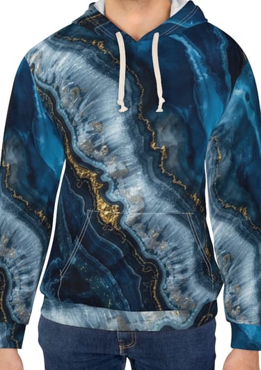blue marble crystal hoodie
