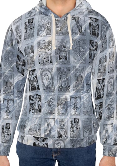 black and blue marble tarot hoodie