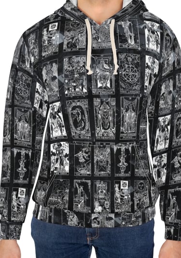 white and black crystal  tarot hoodie