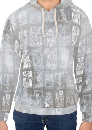 white and marble tarot hoodie