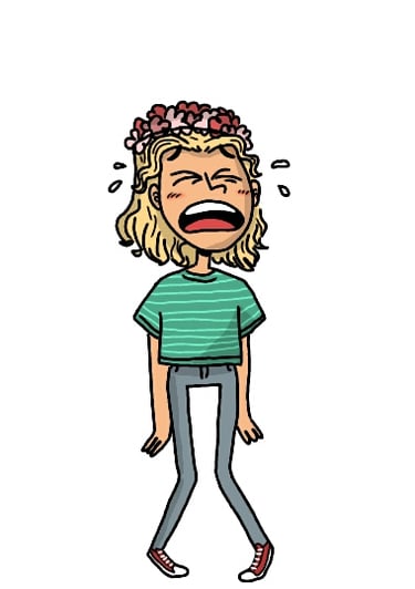 a cartoon character with a very sad expression on his face. Diane Mulolo Faida