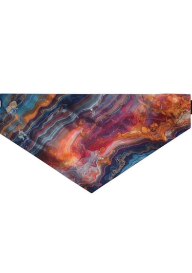 colorful marble bandana collar