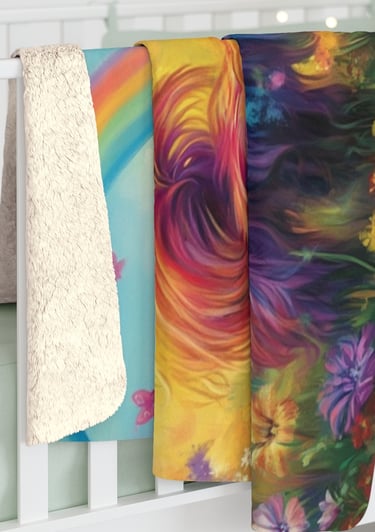colorful sherpa fleece blanket