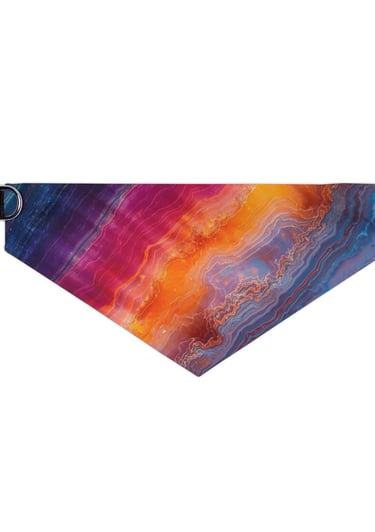 colorful marble bandana collar