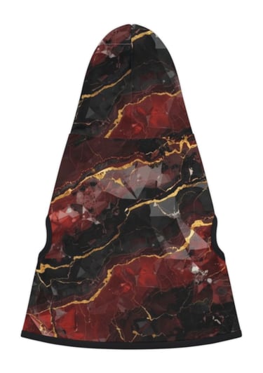 black red marble pet hoodie