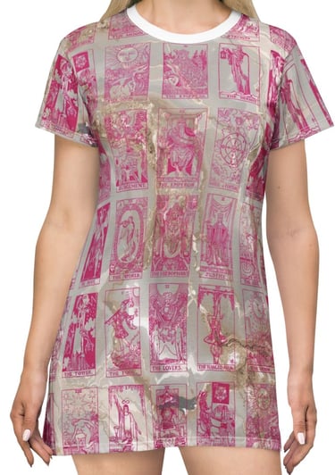 pink and marble tarot t-shirt dress