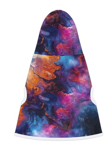 colorful cosmic pet hoodie