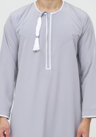 Qamis Al Emad Omani Gris