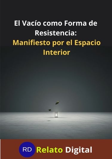 Vacío como resistencia: escalera solitaria y hojas suspendidas evocan introspección.