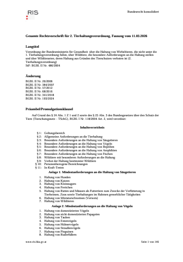 2. Tierhalte-Verordnung