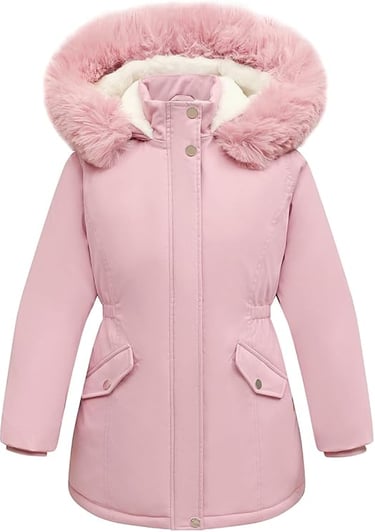 Girl's Long Coat Waterproof Winter Kids Outerwear Warm Parka Puffer Jacket with Hood