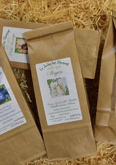 tisanes artisanales dans un sachet kraft