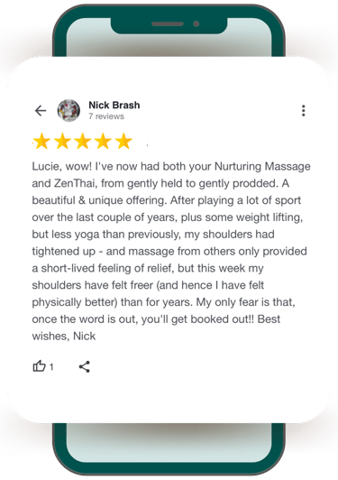 Positive 5 stars KOANNOU Google Review recommended for Zenthai Shiatsu massage therapy in Byron Bay