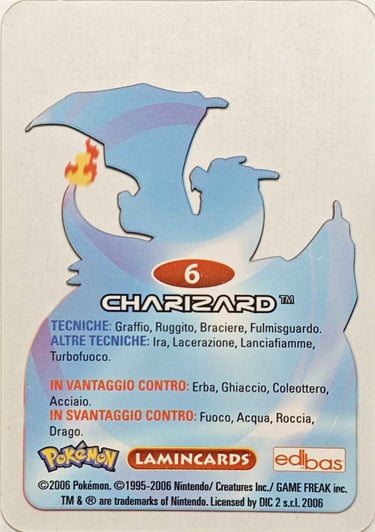 6 Charizard back lamincards spécial édition