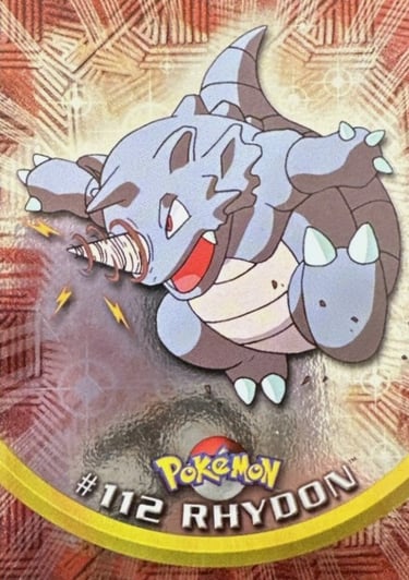 112 Rhydon Topps Pokémon series 2 US silver foil