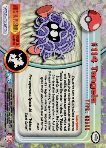 114 Tangela Topps Pokémon series 2 US back