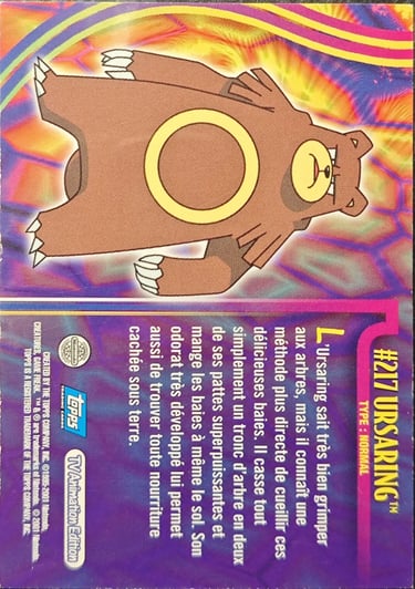 Ursaring topps série 3 Johto