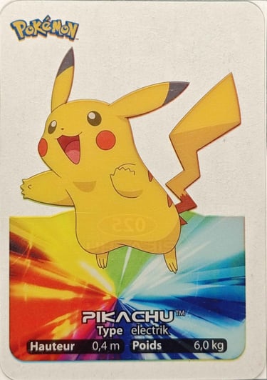 25 Pikachu Lamincards Pokémon série 1