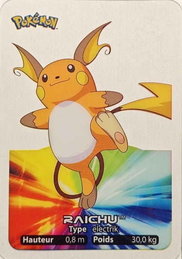 26 Raichu Lamincards Pokémon série 1