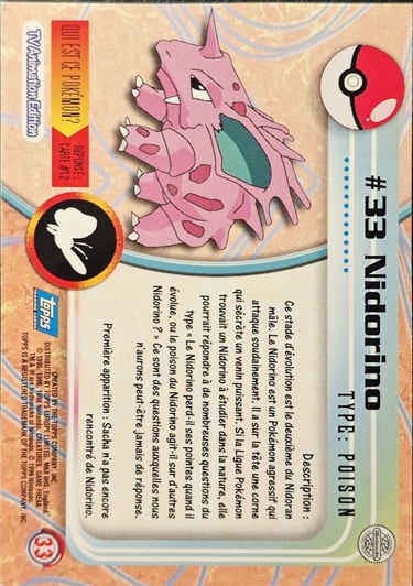 Nidorino topps serie 1