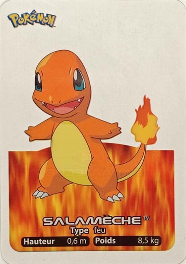 4 Salamèche Lamincards Pokémon série 1
