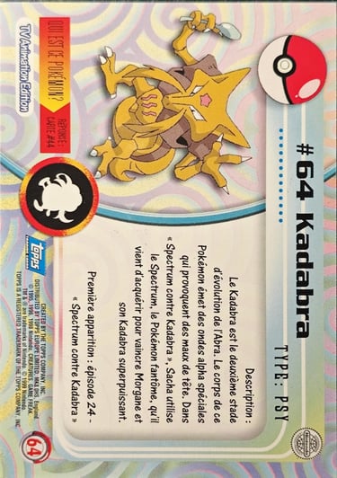 Kadabra topps série 1