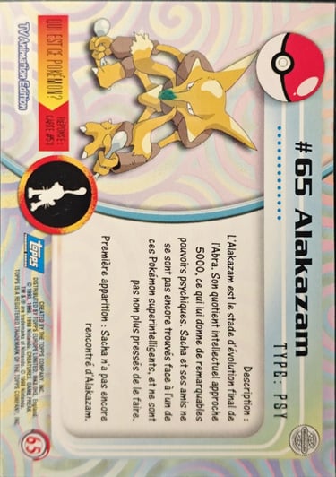 Alakazam topps série 1
