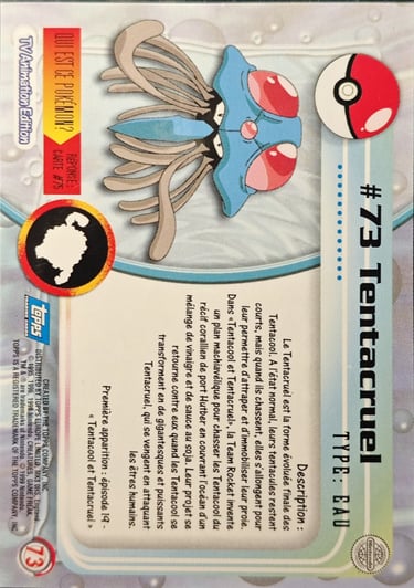 Tentacruel topps série 1