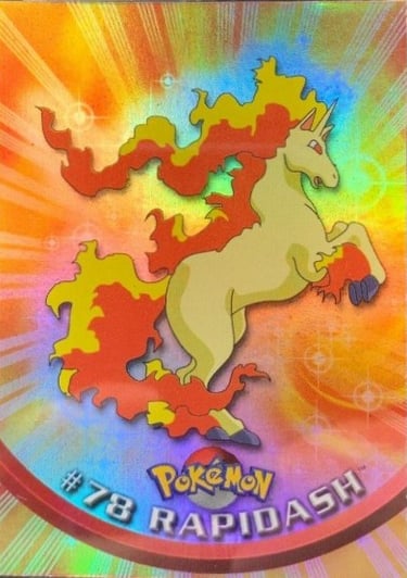 78 Rapidash Topps Pokémon série 2 US rainbow foil