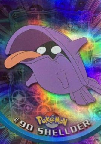 90 Shellder Topps Pokémon series 2 US rainbow foil