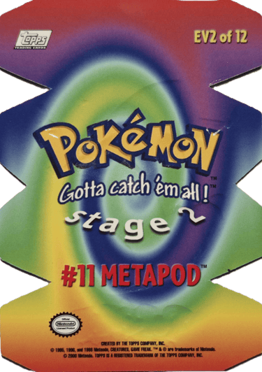 Die Cut EV2 of 12 Metapod Topps Pokémon series 2 US front