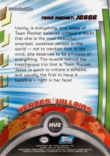 HV2 Jesse Topps Pokémon series 2 US back