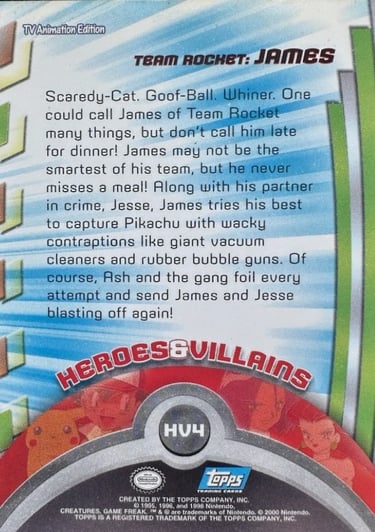 HV4 James Topps Pokémon series 2 US back