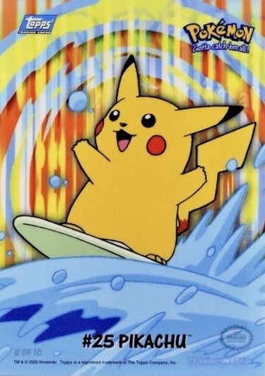 Stick ons 8 of 10 Pikachu Topps Pokémon series 2 US front