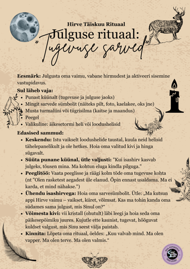 Hirve Täiskuu Rituaal Julguse Rituaal Soul Sisters Tarot