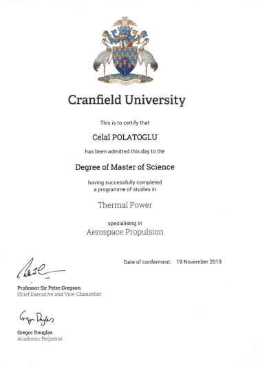 Cranfield Üniversitesi diploma