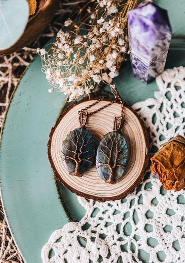 Labradorite Necklaces - Copper Wire Wrapped