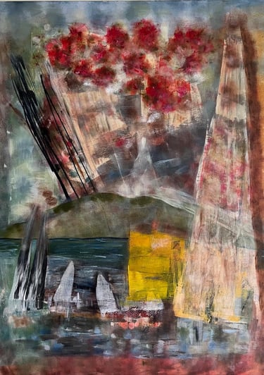The harbour- acrylic on canvas, — Nikki Kelly