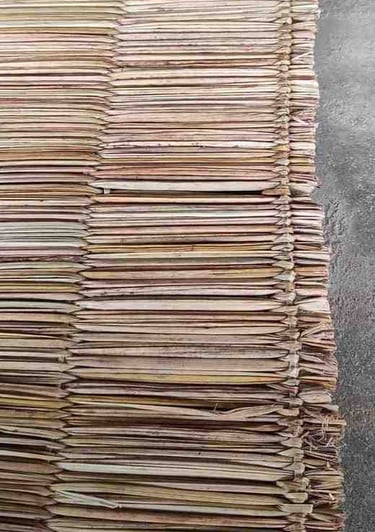 "Handweaving process–river grass yoga mat craftsmanship-closeup view-for global markets"