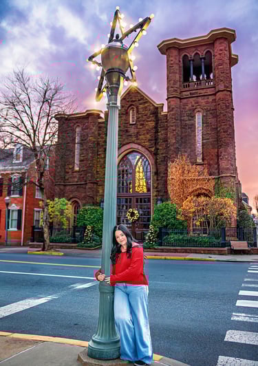 Lititz PA senior pictures in downtown Lititz by Lititz PA senior picture photographer