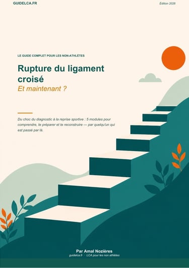 Couverture du coffret GuideLCA « Rupture du ligament croisé — Et maintenant ? » pour les non-athlète