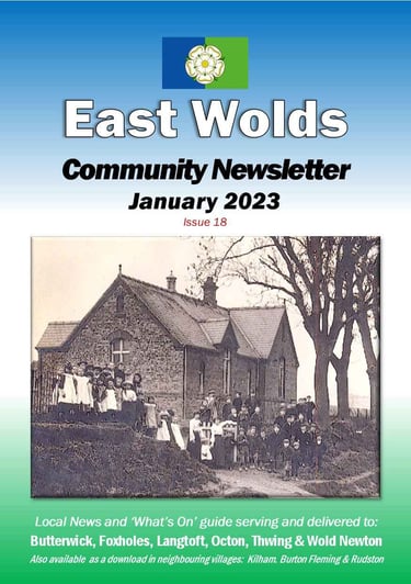 Cover shot of the January 2023 issue of the East Wolds Community Newsletter