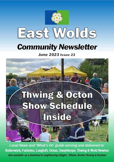 Cover shot of the June 2023 issue of the East Wolds Community Newsletter