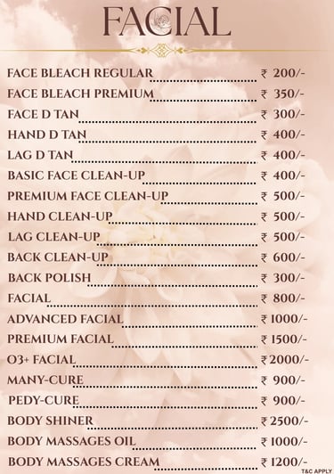 r and d bridal makeup salon skin care treatment price list gotri vadodara