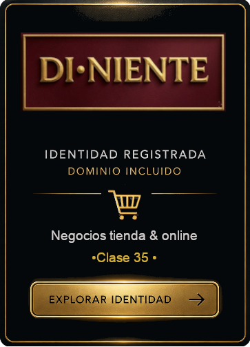 Identidad comercial DI•NIENTE con marca registrada y dominio incluido para negocios y comercio onlin