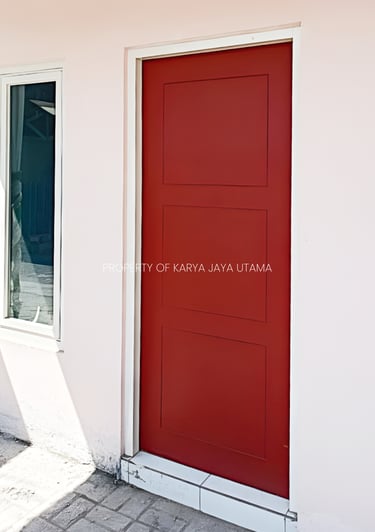 pintu solid wood panel finishing mowilex e proyek balai rw surabaya