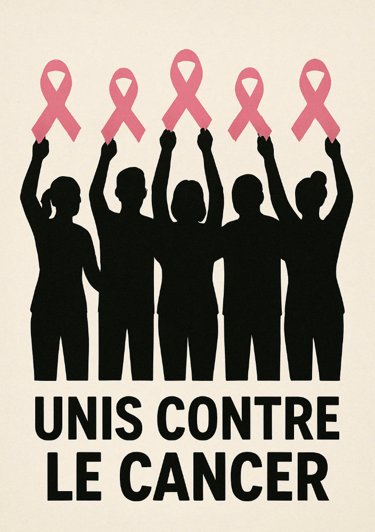 Silhouettes unis contre le cancer pour la journée mondiale