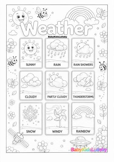 babykidslullaby learn with us the 4 seasons printable resource coloring poster