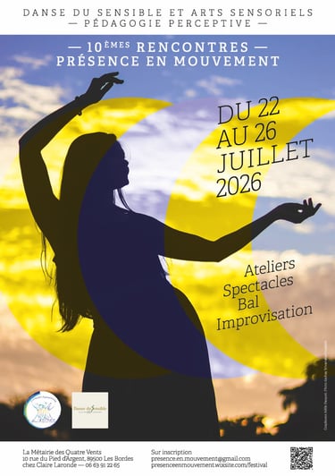 affiche information Rencontres du sensible présence en mouvement juillet 2026