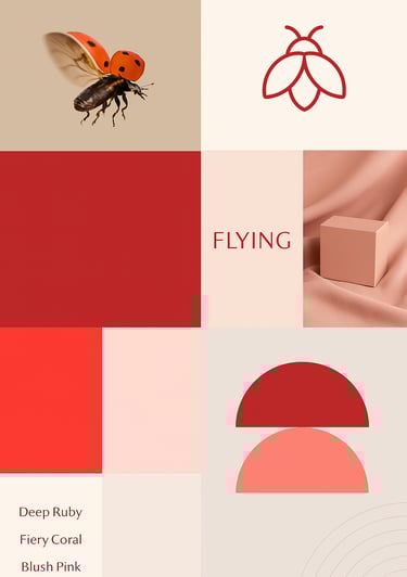 Flying Ladybug and moodboard